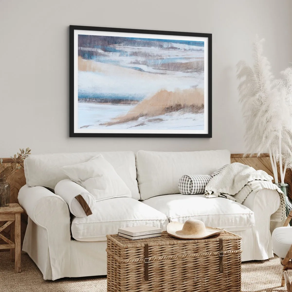 Plakat i sort ramme - Vinterkomposition - 40x30 cm
