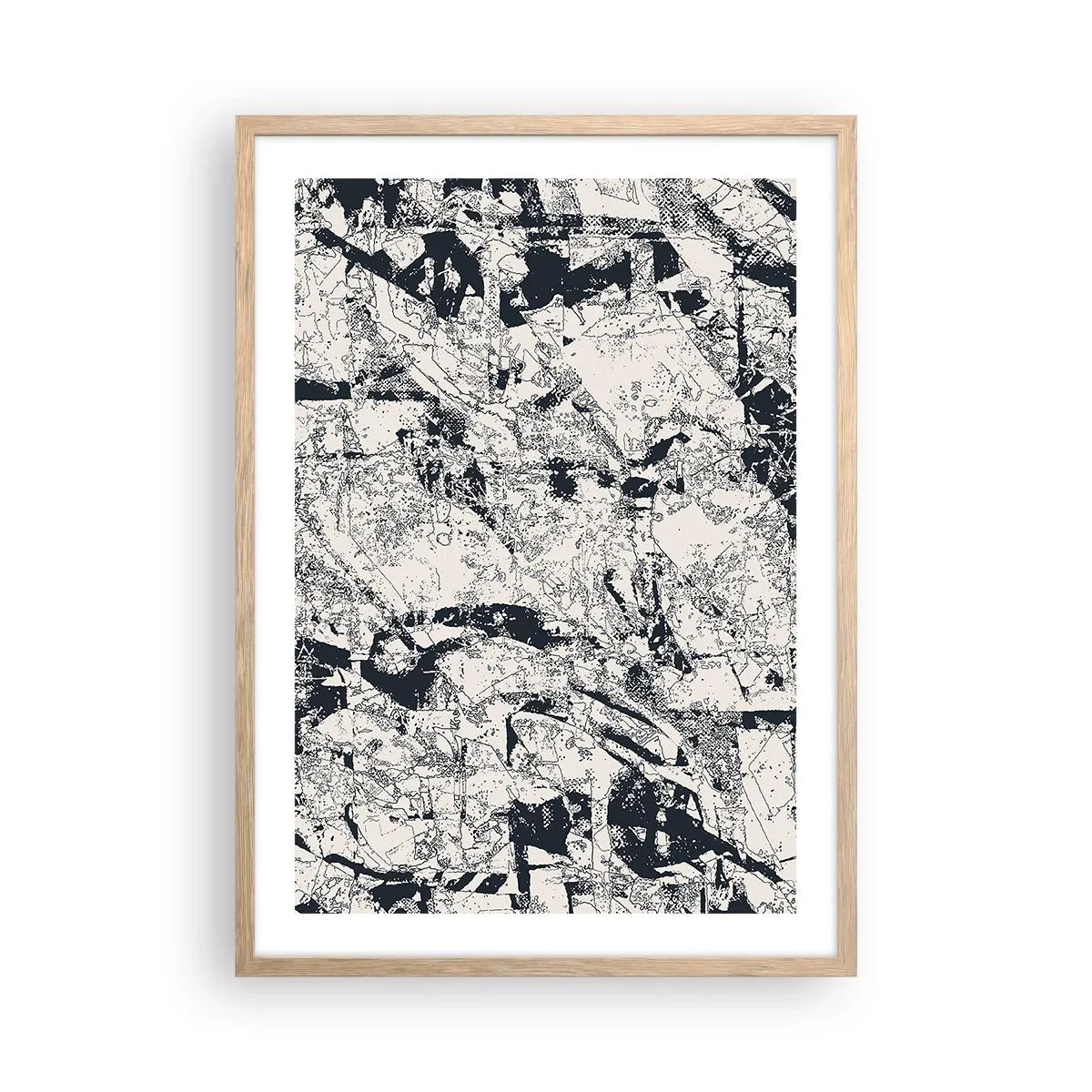 Plakat i ramme af lyst egetræ - Modsætningernes gennemtrængning - 50x70 cm