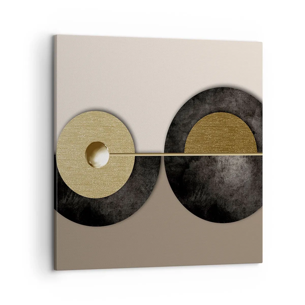 Lærredstryk - Billede på lærred - Variationer omkring en cirkel - 50x50 cm