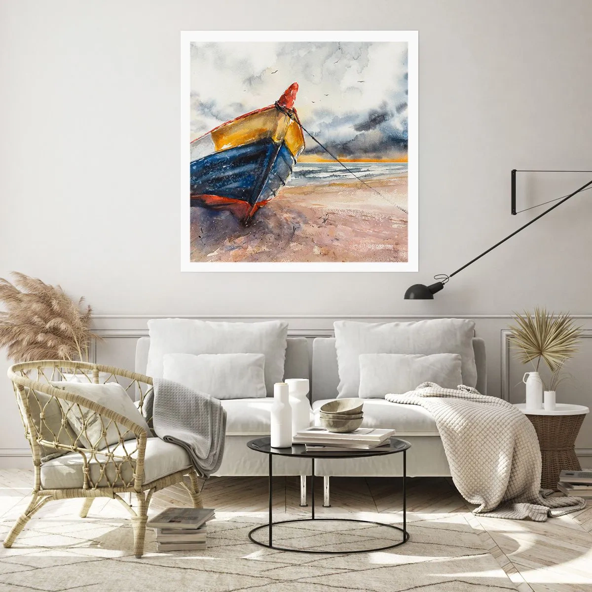 Plakat - Hvile på stranden - 60x60 cm