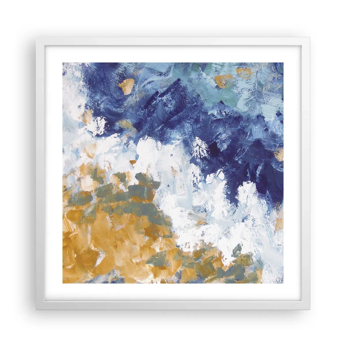 Plakat i hvid ramme - Elementernes dans - 50x50 cm