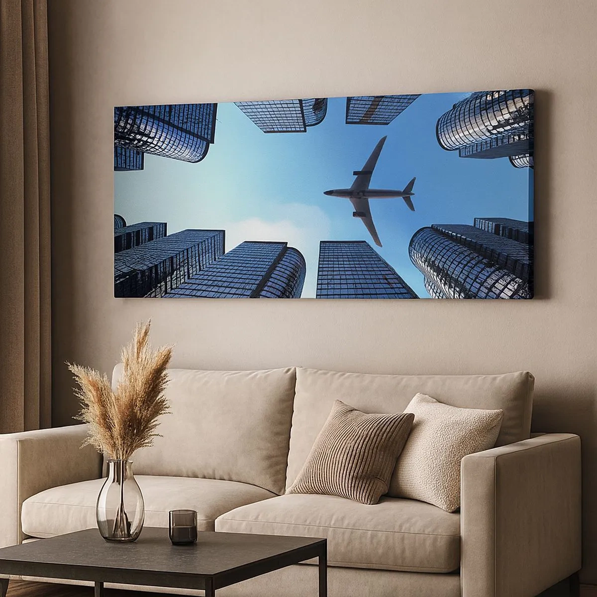 Lærredstryk - Billede på lærred - Udsigt fra glasslugten - 100x40 cm