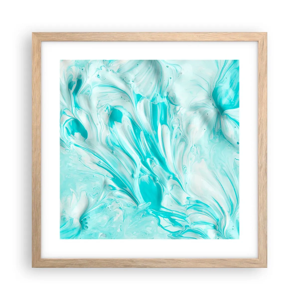 Plakat i ramme af lyst egetræ - For altid sammen - 40x40 cm