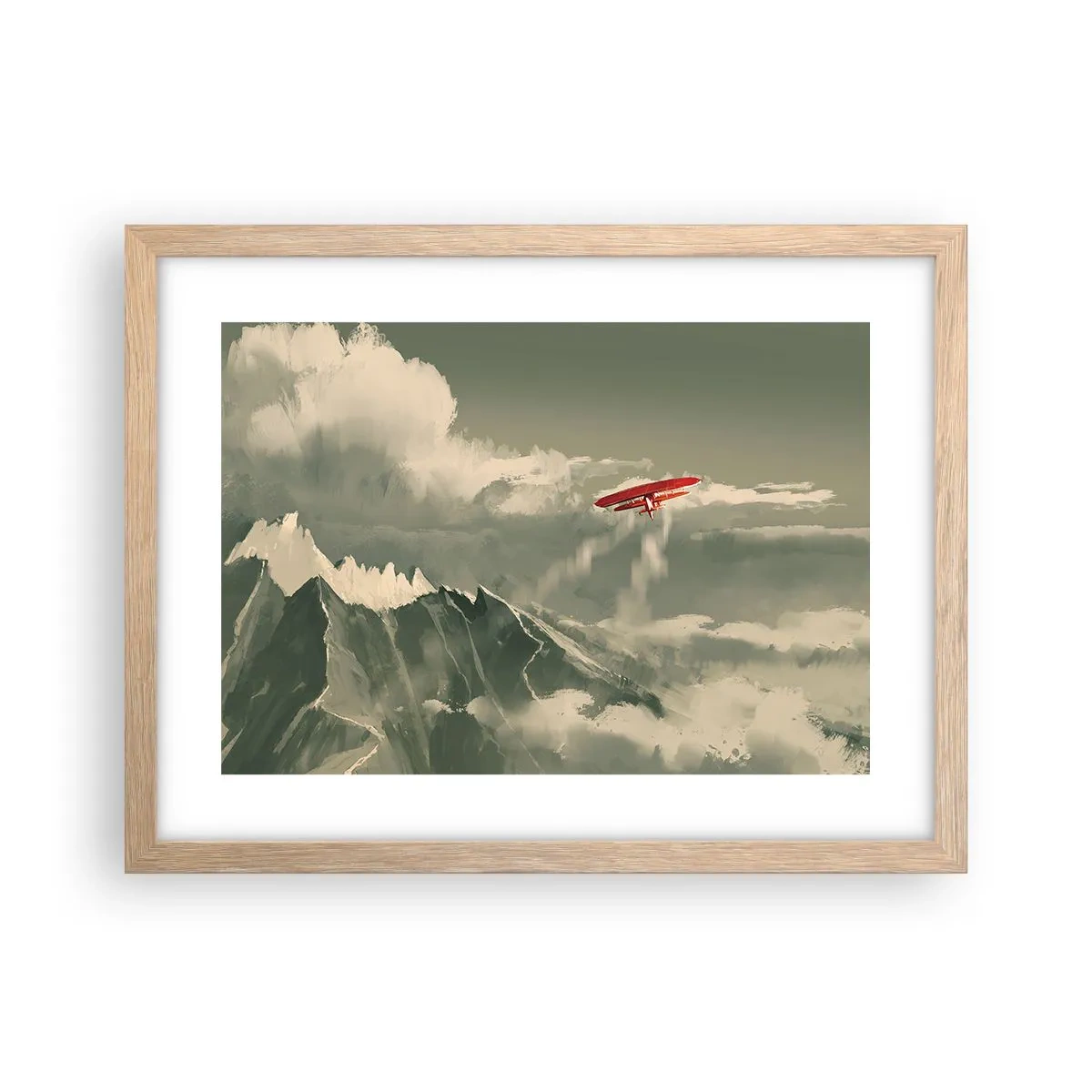 Plakat i ramme af lyst egetræ - Frygtløs pioner - 40x30 cm