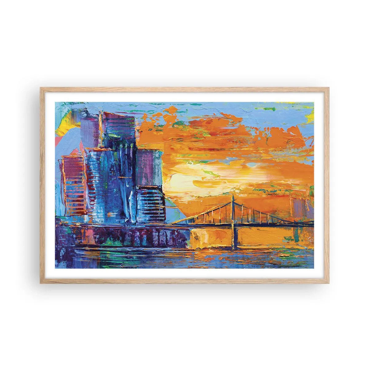 Plakat i ramme af lyst egetræ - Kultur og natur - 91x61 cm