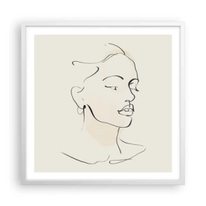 Plakat i hvid ramme - En bestemt linje - 60x60 cm