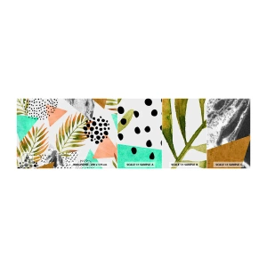 Prøve Fototapet Selvklæbende Deluxe Sticker - Dekoration med palmeblade - Palmeblad, Grafik, Stykke - 100x30 cm