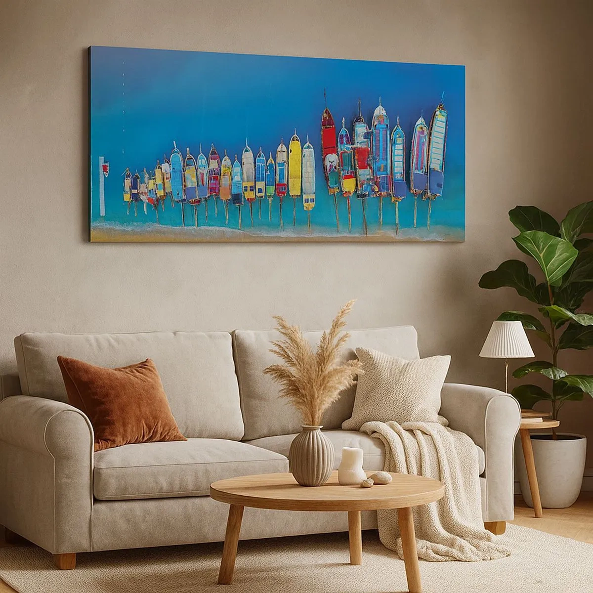 Lærredstryk - Billede på lærred - Fra et fugleperspektiv - 100x40 cm