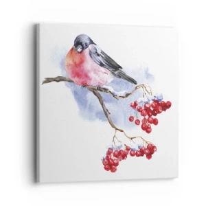 Lærredstryk - Billede på lærred - Vinter i farver - 30x30 cm