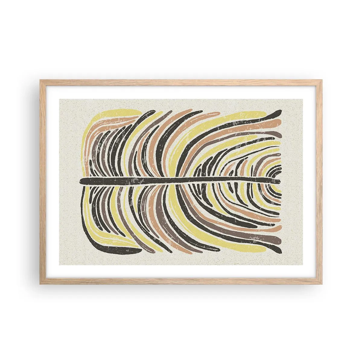 Plakat i ramme af lyst egetræ - Levende abstraktion - 70x50 cm