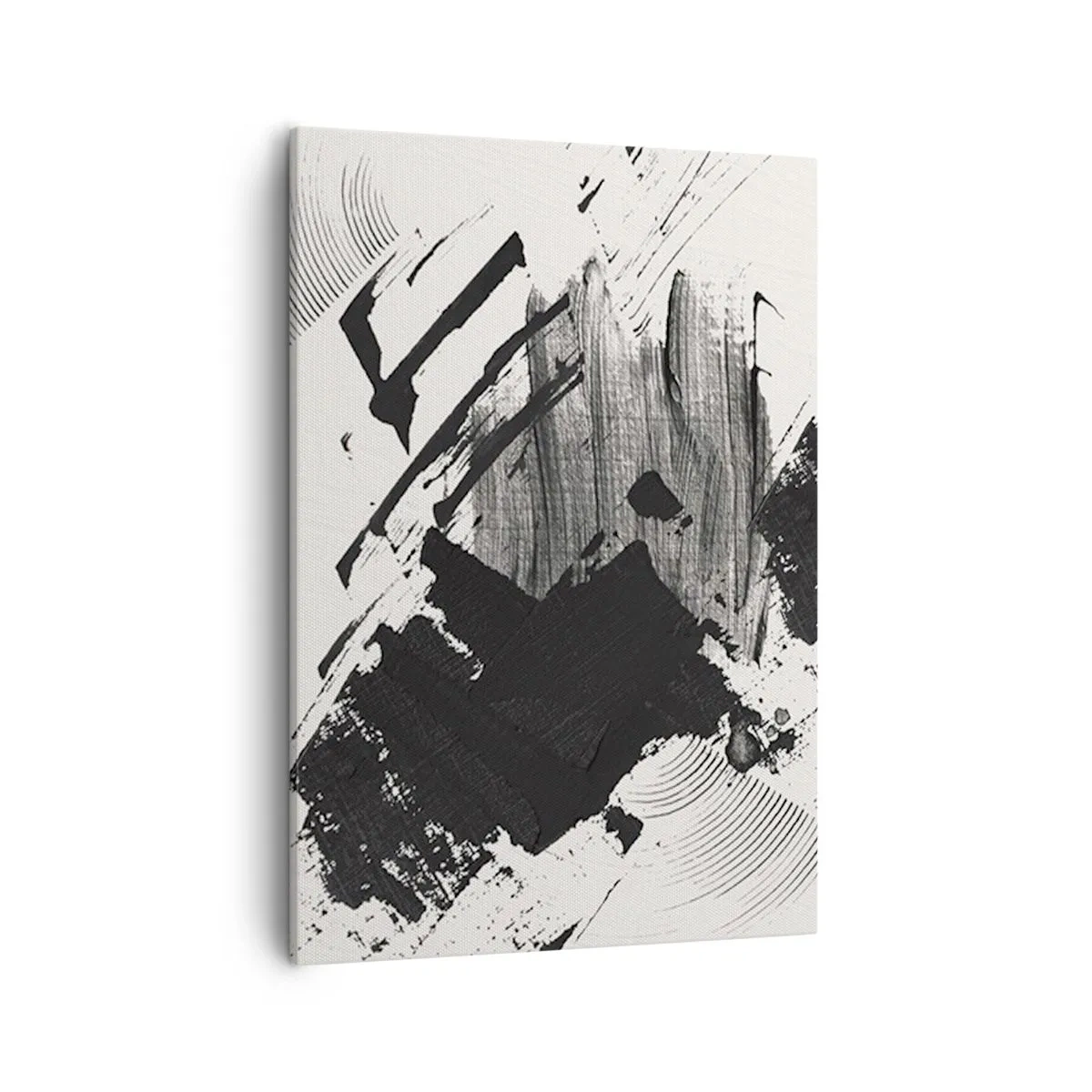 Lærredstryk - Billede på lærred - Abstraktion - det sortes udtryk - 50x70 cm