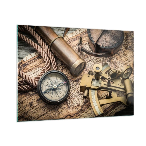 Billede på glas - Fastlægge kursen - 100x70 cm