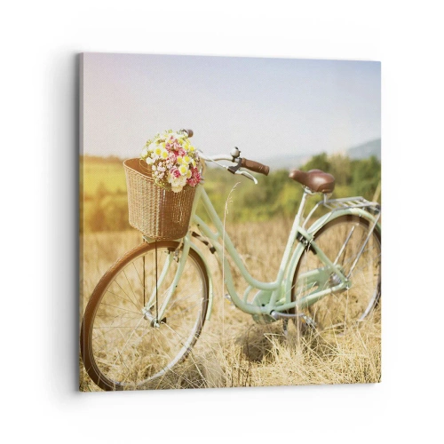 Lærredstryk - Billede på lærred - Jeg bliver her et stykke tid - 70x70 cm