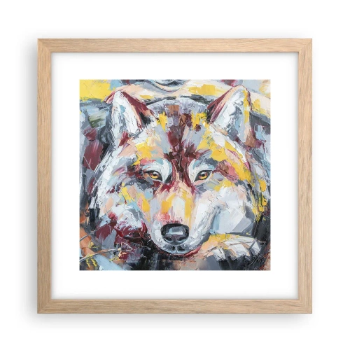 Plakat i ramme af lyst egetræ - Fred blandt kære - 30x30 cm