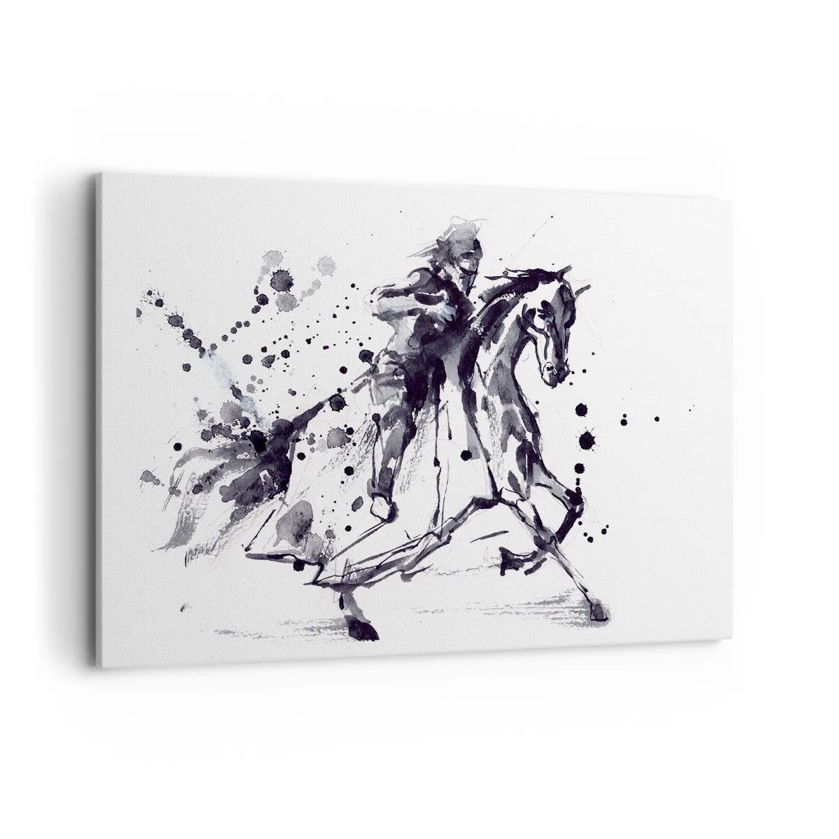 Lærredstryk - Billede på lærred - Sort ridder - 100x70 cm