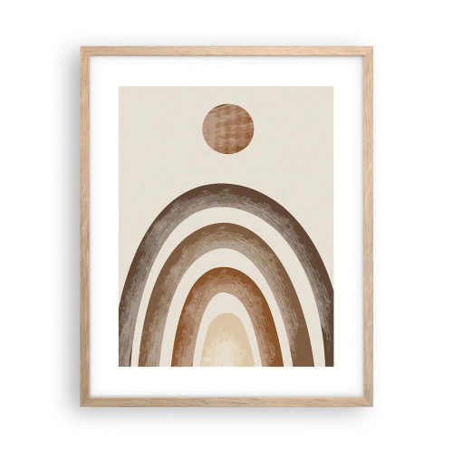 Plakat i ramme af lyst egetræ - I en galakse langt, langt væk - 40x50 cm