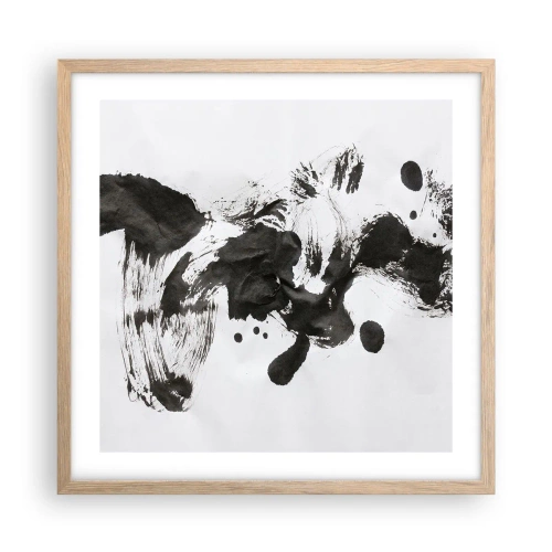 Plakat i ramme af lyst egetræ - En metode i galskaben? - 50x50 cm