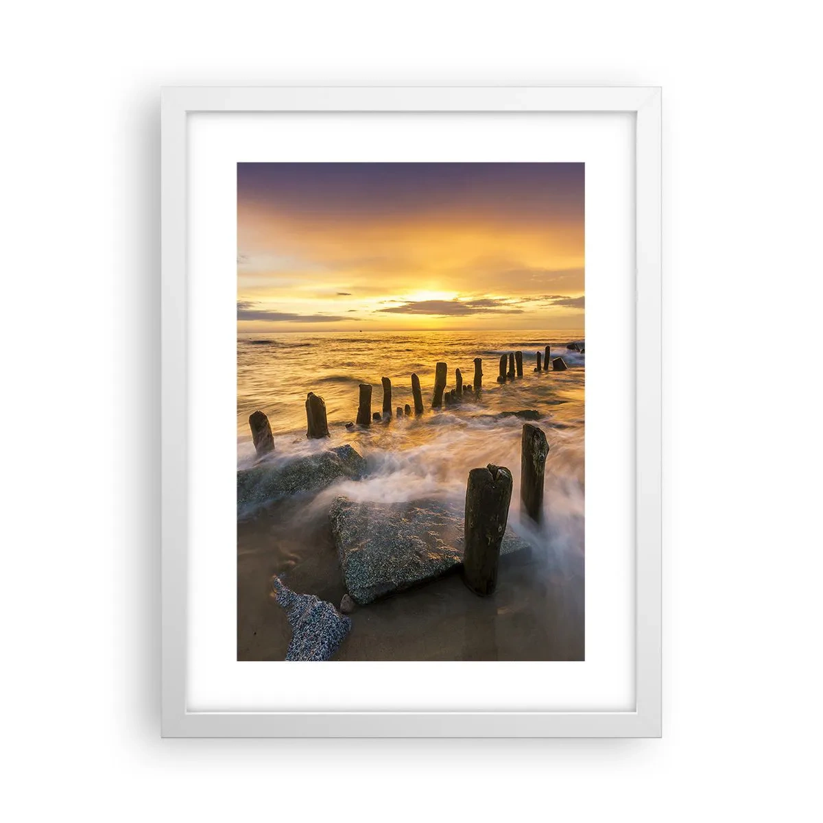 Plakat i hvid ramme - Østersøens rå skønhed - 30x40 cm