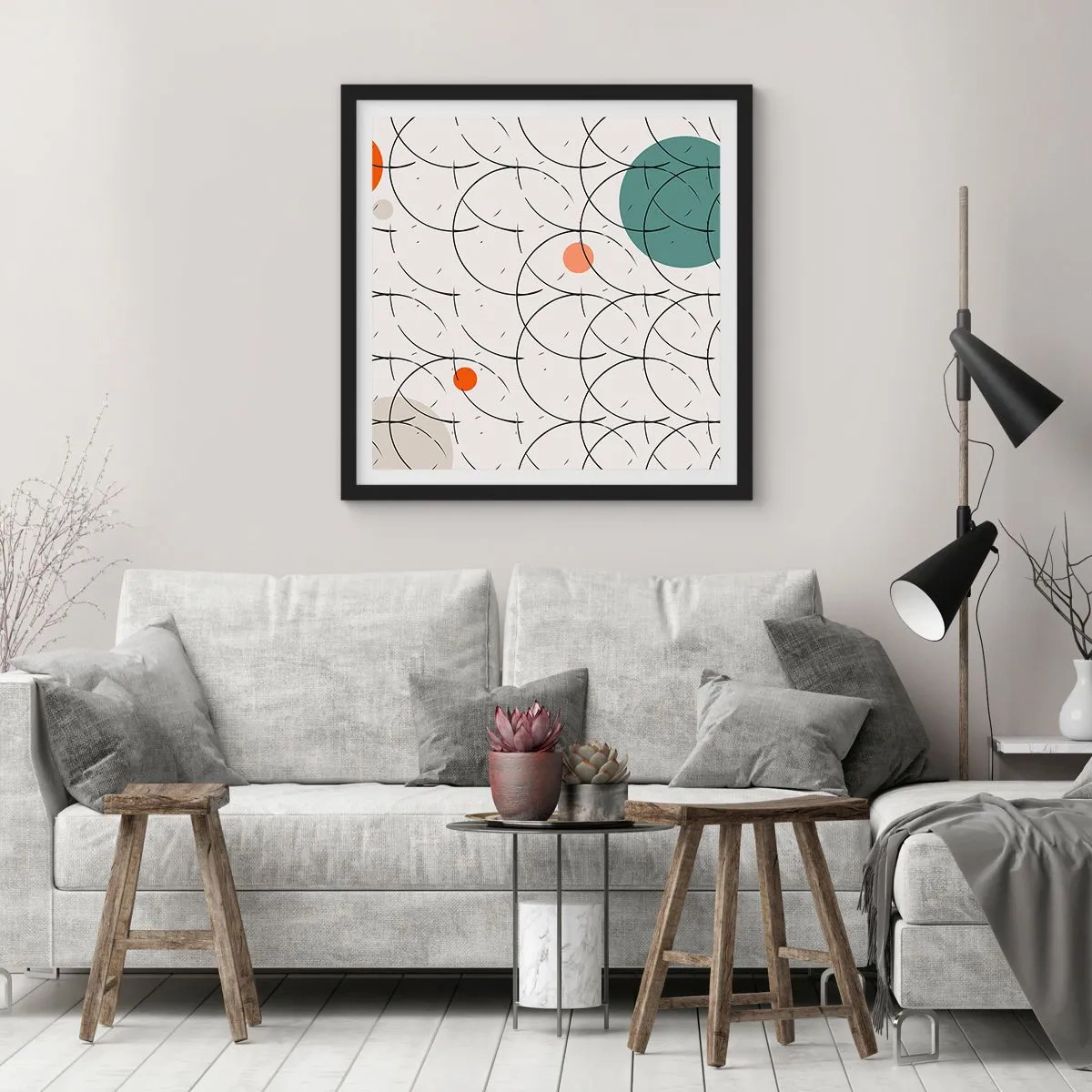 Plakat i sort ramme - I popkunstens ånd - 30x30 cm