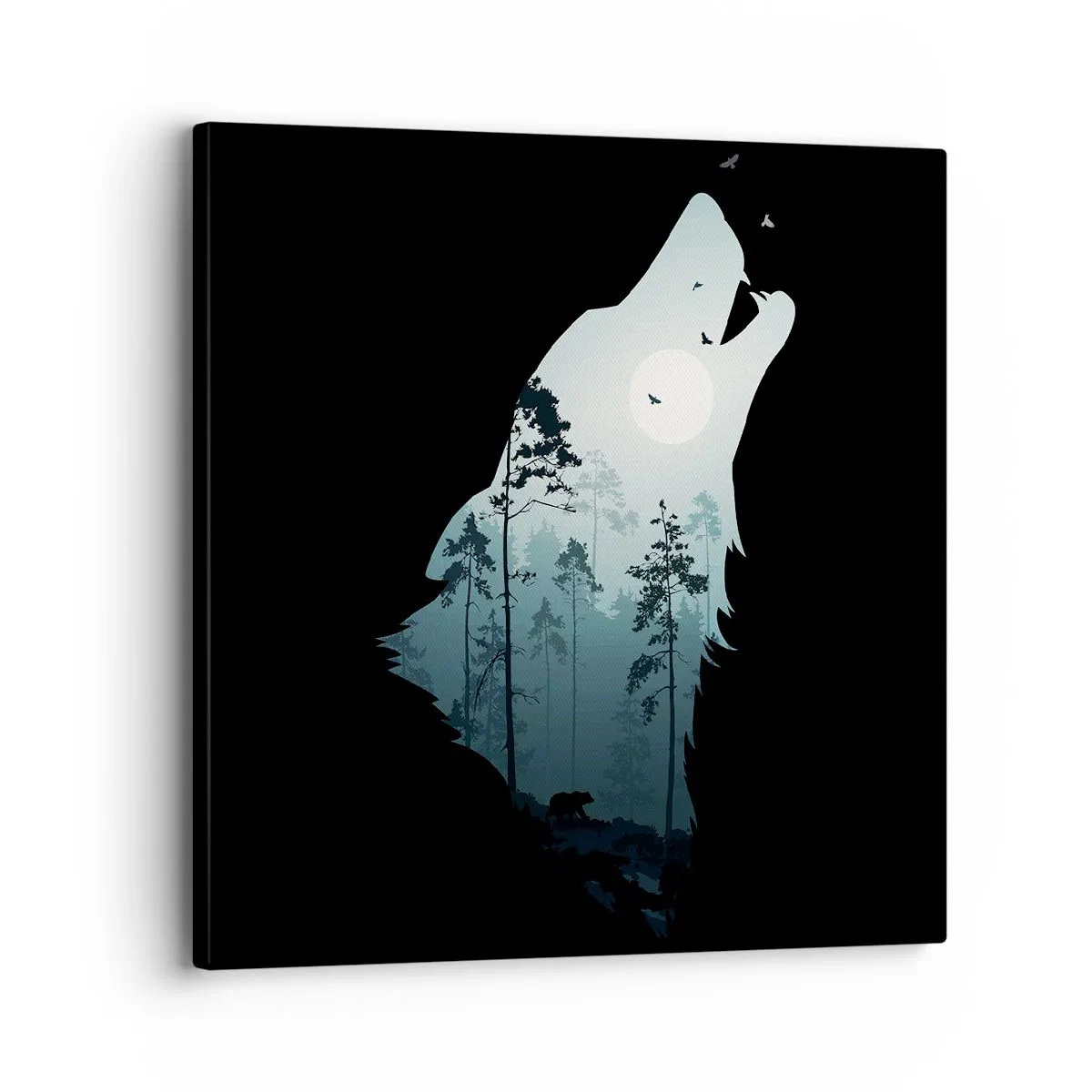 Lærredstryk - Billede på lærred - Skovnattens stemme - 30x30 cm