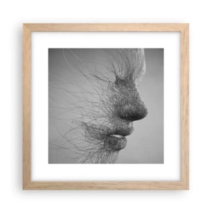 Plakat i ramme af lyst egetræ - Vindens ånd - 30x30 cm