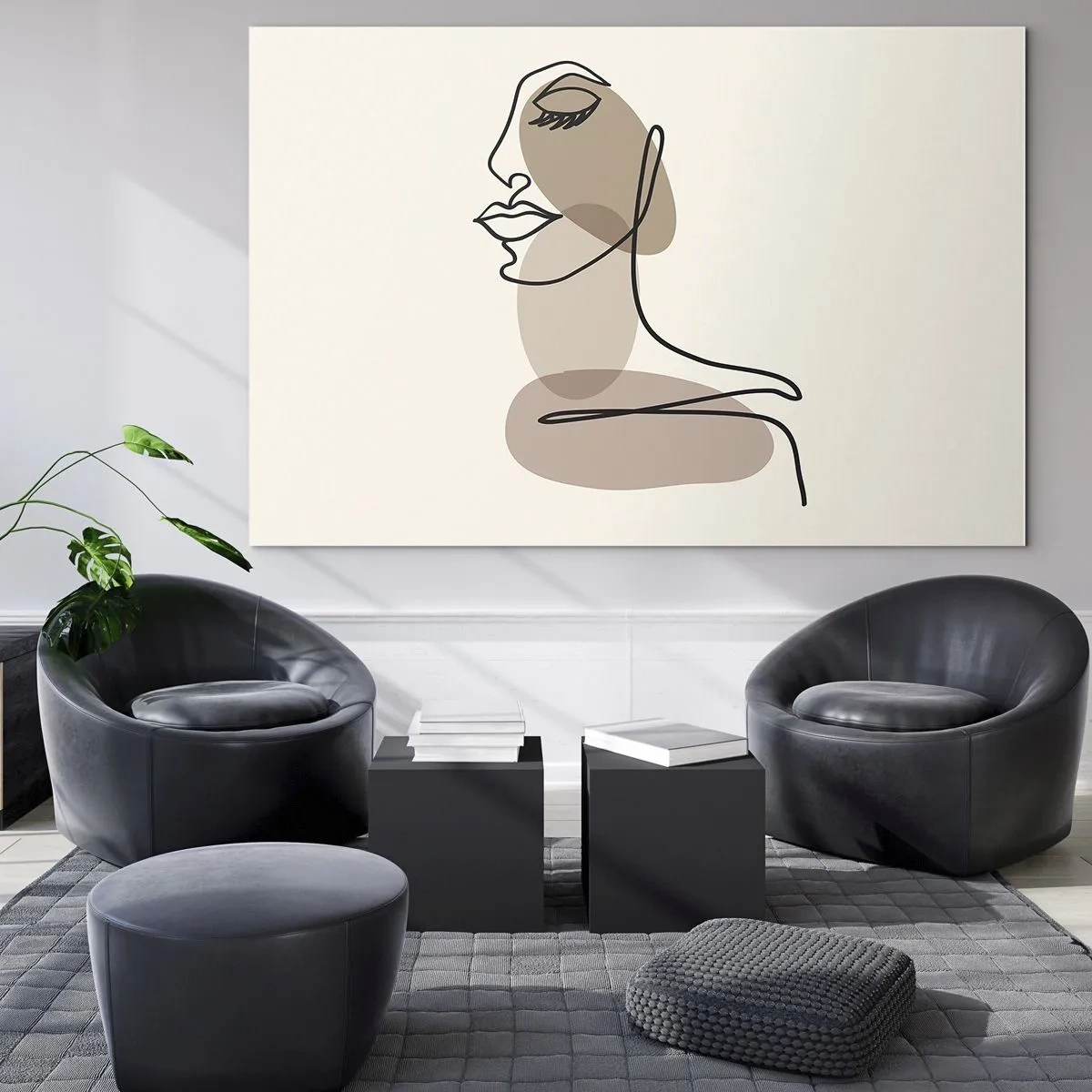 Billede på glas - En vis linje af skønhed - 100x70 cm
