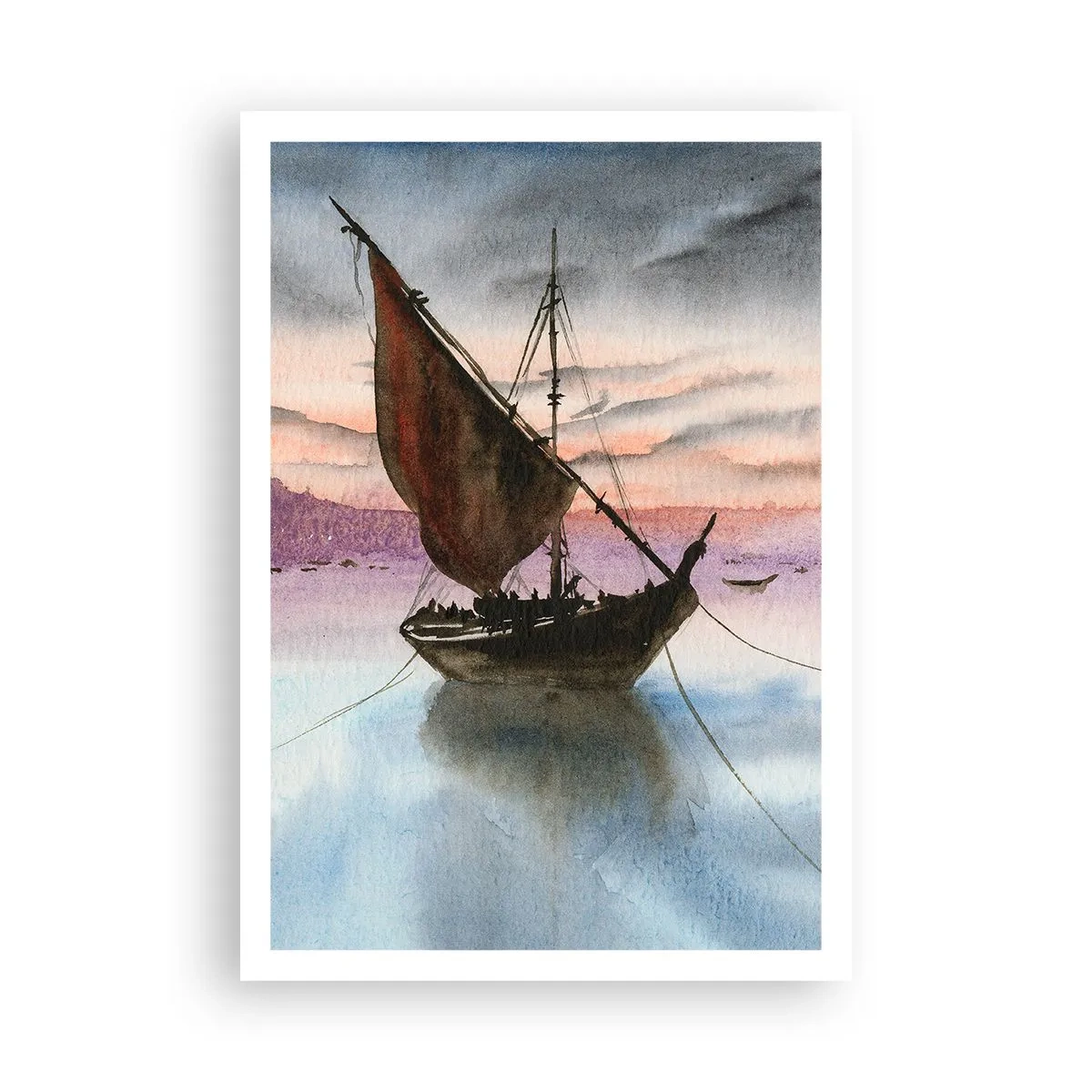 Plakat - Aften i havnen - 70x100 cm