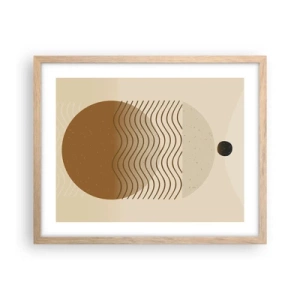 Plakat i ramme af lyst egetræ - Om geometriske figurers oprindelse - 50x40 cm