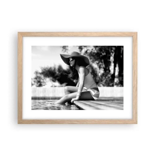 Plakat i ramme af lyst egetræ - Sommerdrøm - 40x30 cm