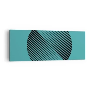 Lærredstryk - Billede på lærred - Cirklen - en geometrisk variation - 140x50 cm