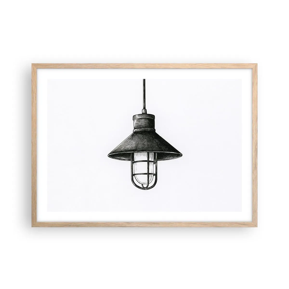 Plakat i ramme af lyst egetræ - Som for mange år siden... - 70x50 cm