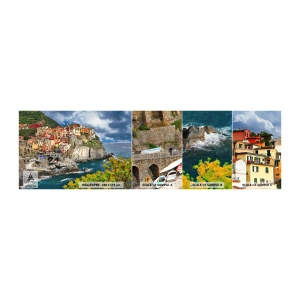 Prøve Fototapet Selvklæbende Deluxe Sticker - En klynge klæber sig til klipperne - Landskab, Arkitektur, Italien - 100x30 cm