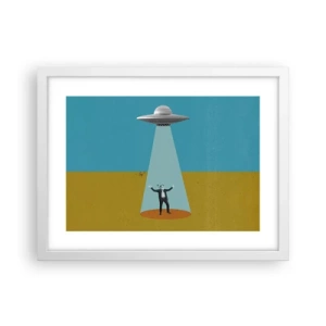 Plakat i hvid ramme - Et tæt møde - 40x30 cm