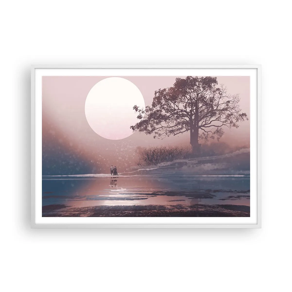 Plakat i hvid ramme - Natlige mærkværdigheder - 100x70 cm