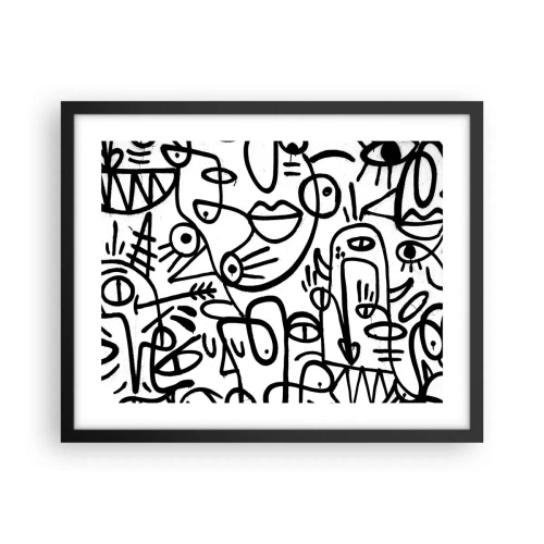 Plakat i sort ramme - Ansigter og luftspejlinger - 50x40 cm