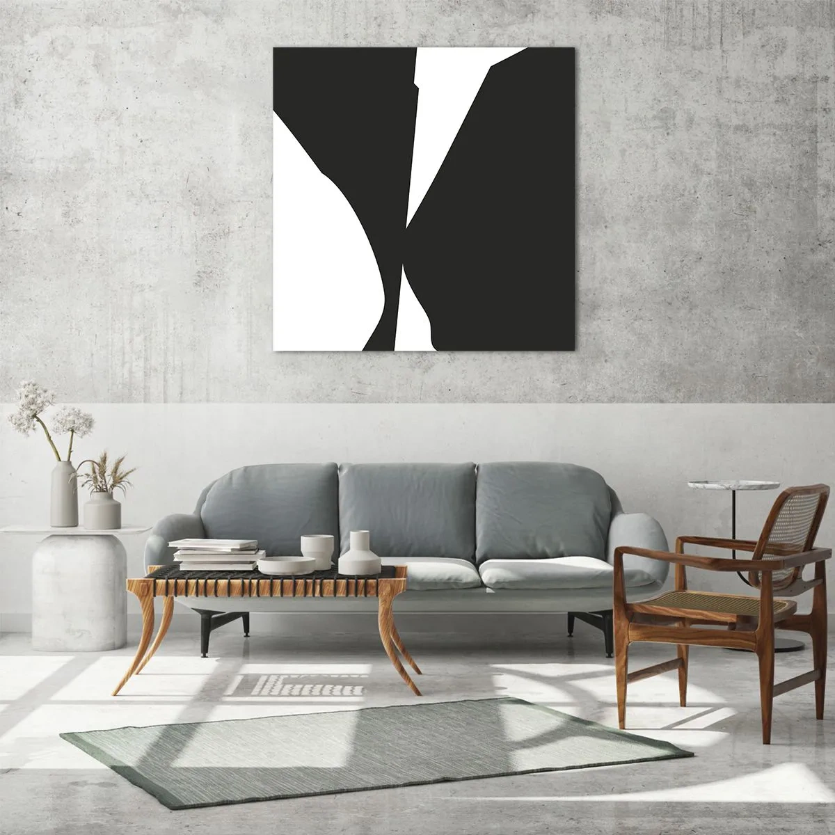 Billede på glas - Positiv-negativ - 70x70 cm