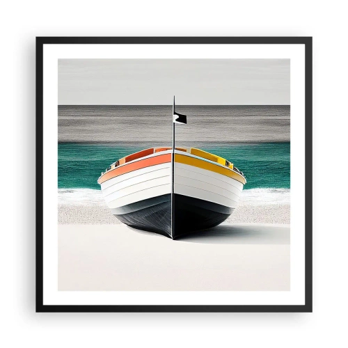 Plakat i sort ramme - På sin plads - 60x60 cm