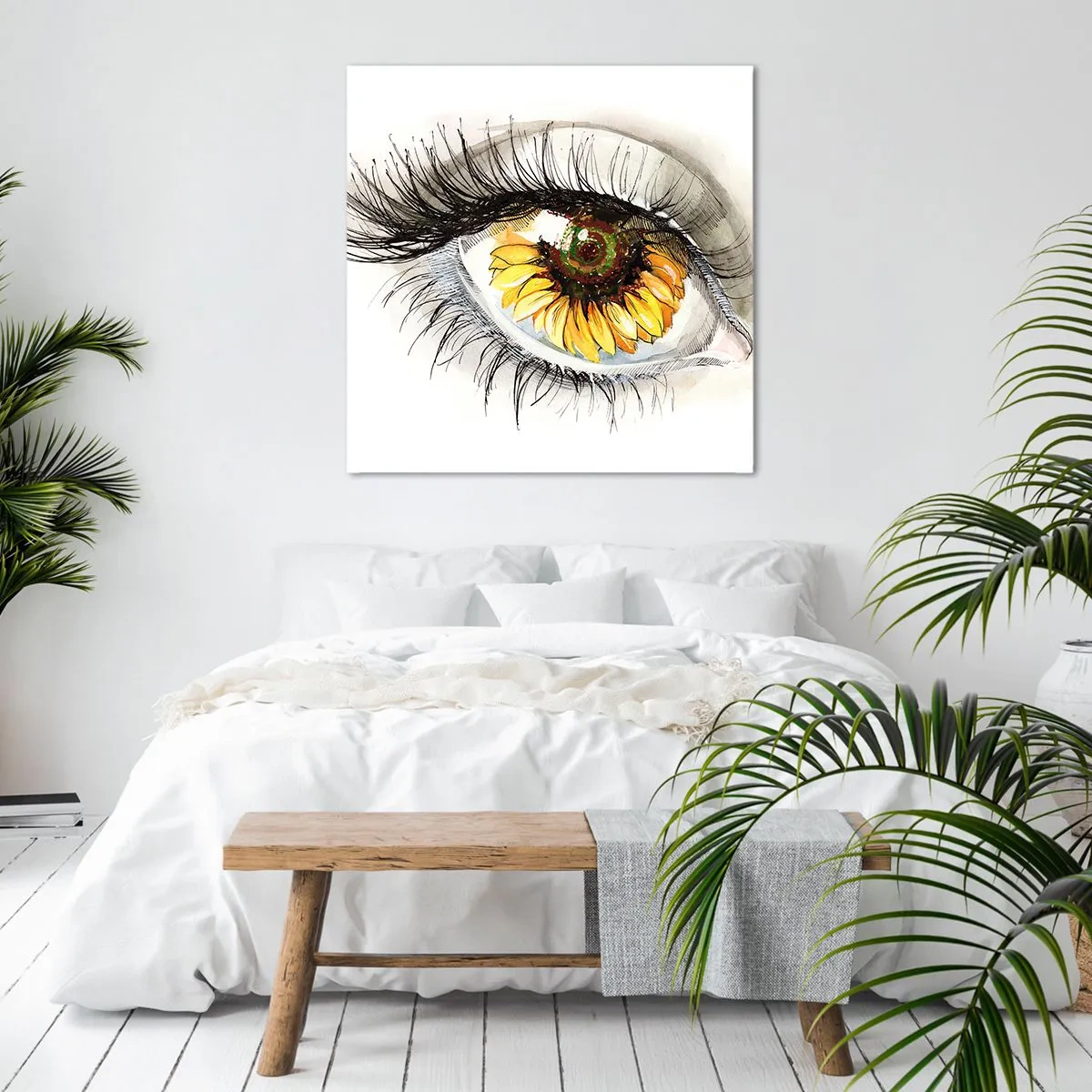 Lærredstryk - Billede på lærred - Et look lige så varmt som sommeren - 60x60 cm