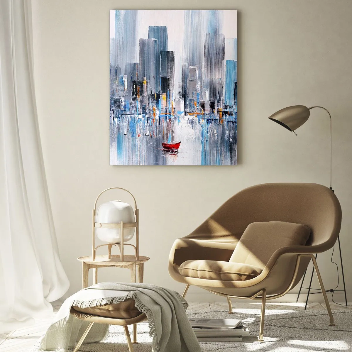 Billede på glas - Metropolis ved bugten - 50x70 cm