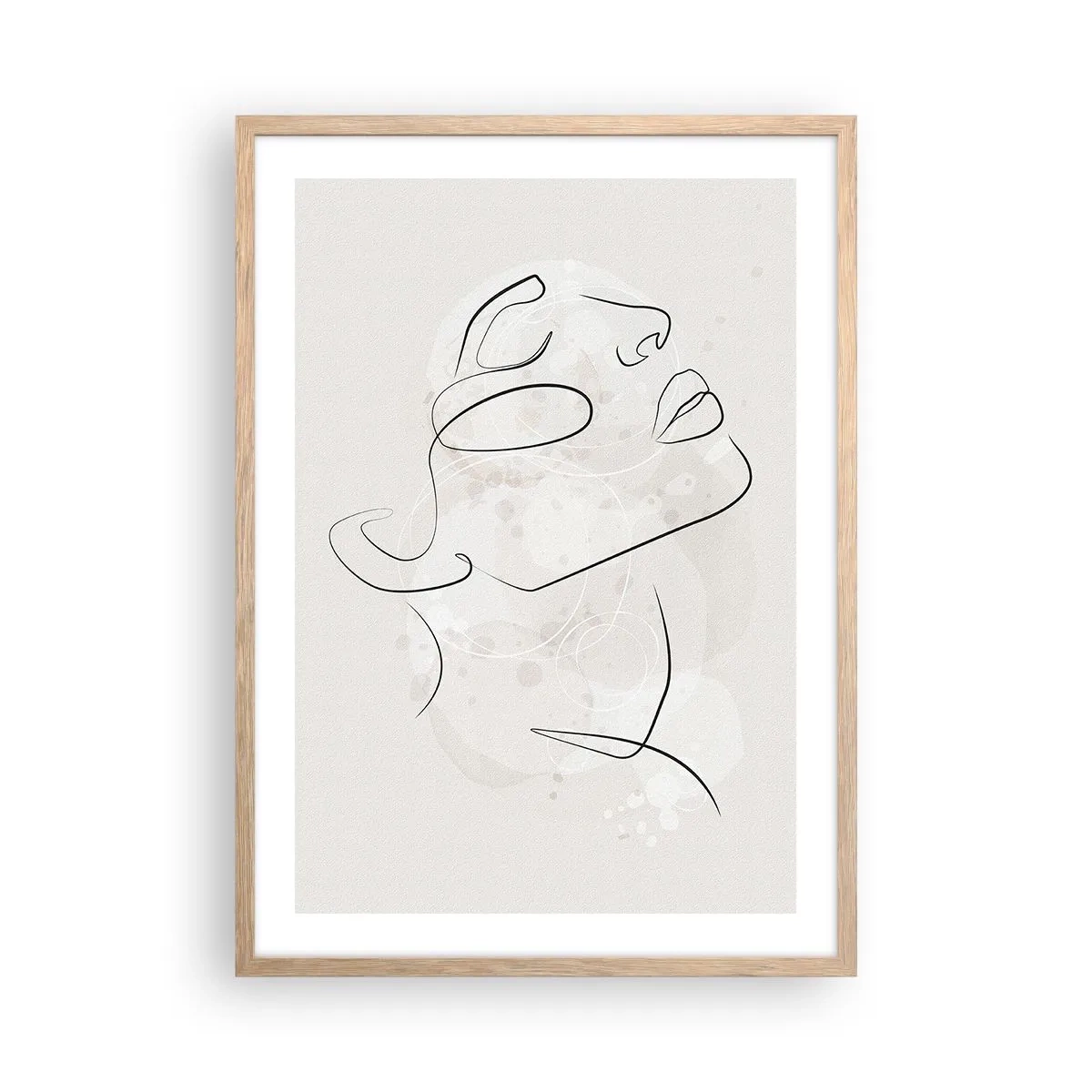 Plakat i ramme af lyst egetræ - Skitse af drømmen - 50x70 cm
