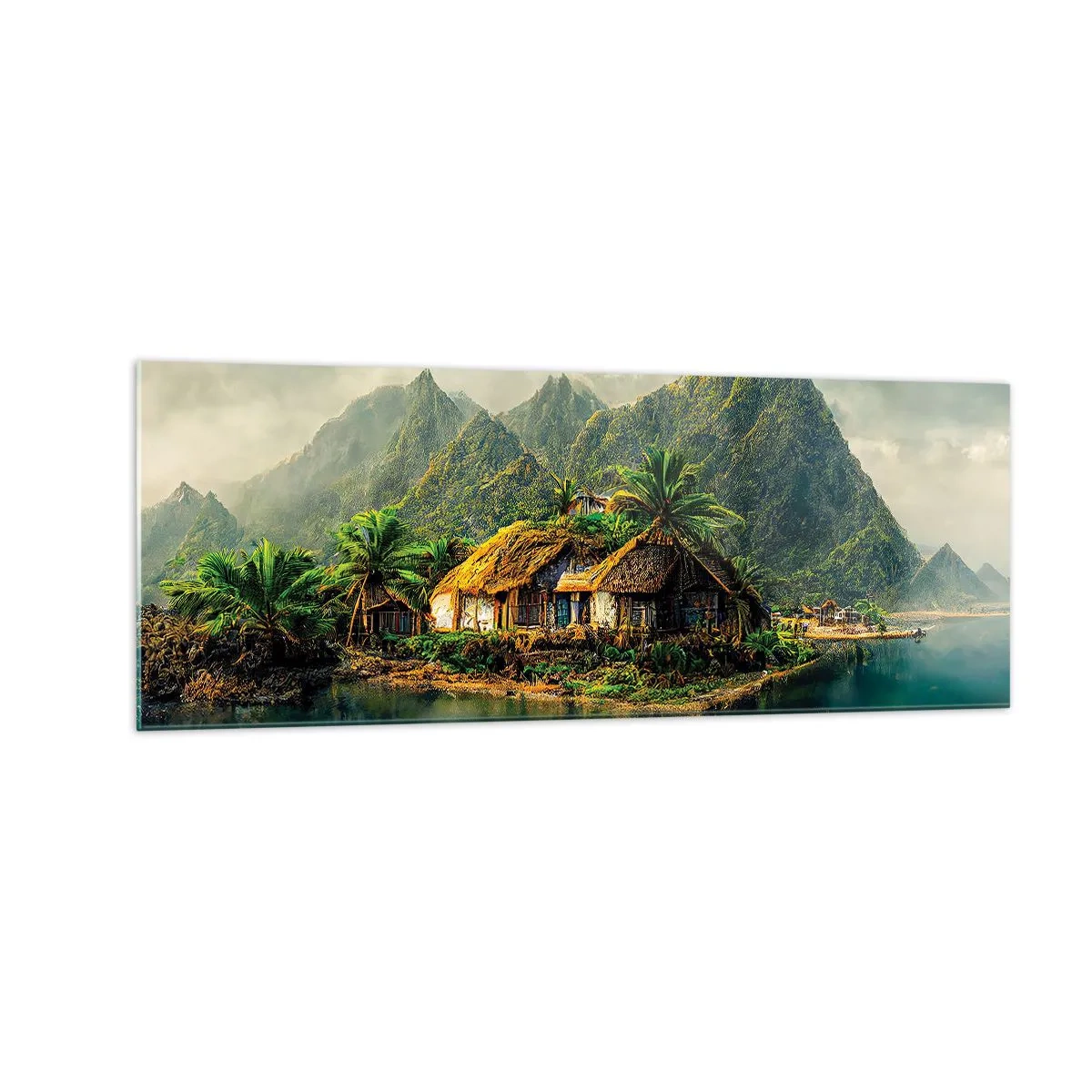 Billede på glas - Tropisk paradis - 140x50 cm