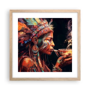 Plakat i ramme af lyst egetræ - Et magisk ritual - 40x40 cm