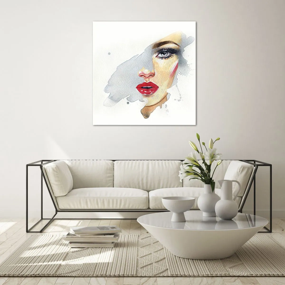 Billede på glas - Refleksion i en vanddråbe - 60x60 cm