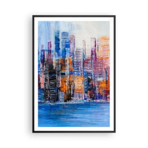 Plakat i sort ramme - En glad metropol - 70x100 cm