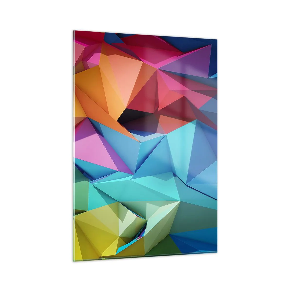 Billede på glas - Regnbue origami - 50x70 cm
