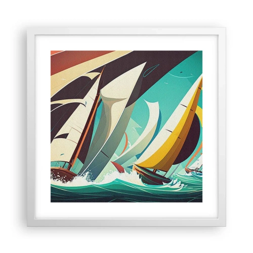 Plakat i hvid ramme - Tæt på og personligt med elementerne - 40x40 cm