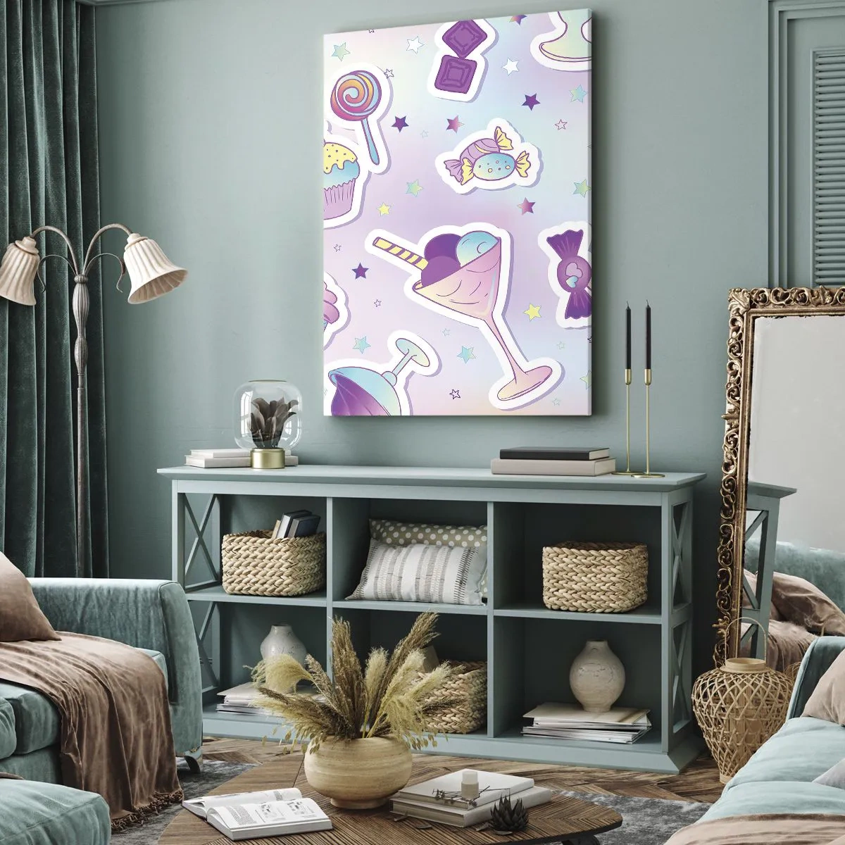 Lærredstryk - Billede på lærred - At have en fødselsdag hver dag - 65x120 cm