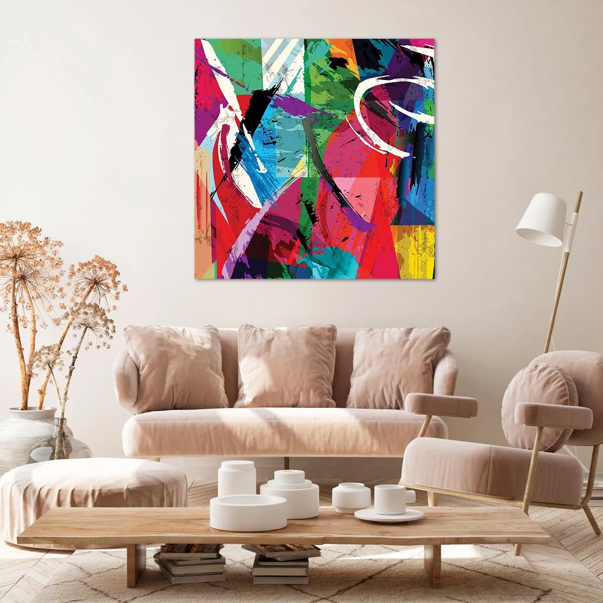 Lærredstryk - Billede på lærred - Hurtig, livlig og hoppende - 70x70 cm