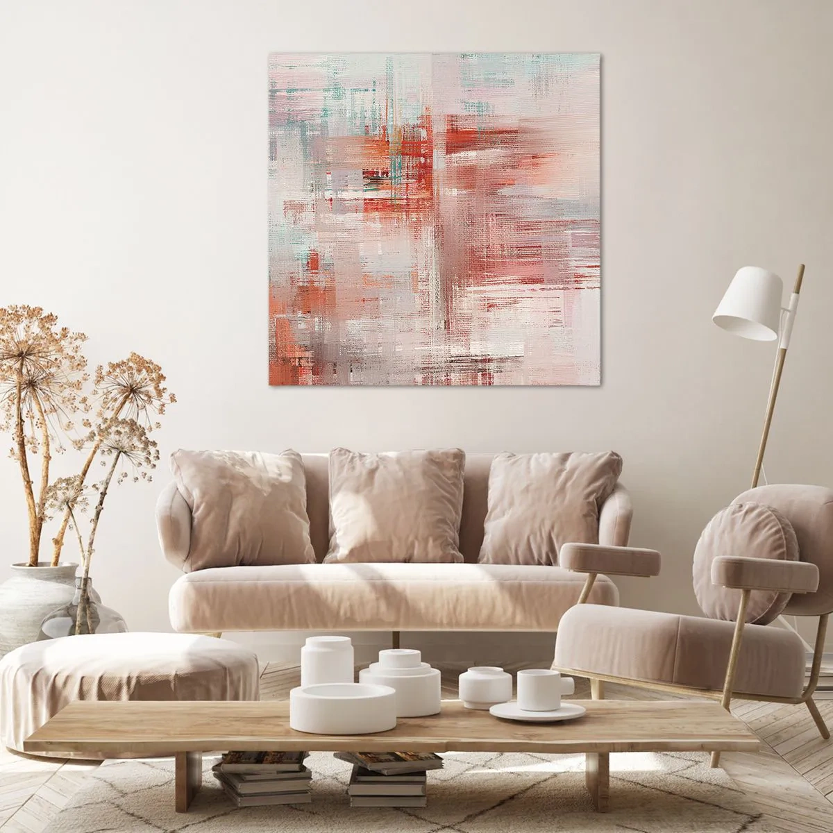 Lærredstryk - Billede på lærred - Diset. Hvor er dog det lyserødt - 60x60 cm