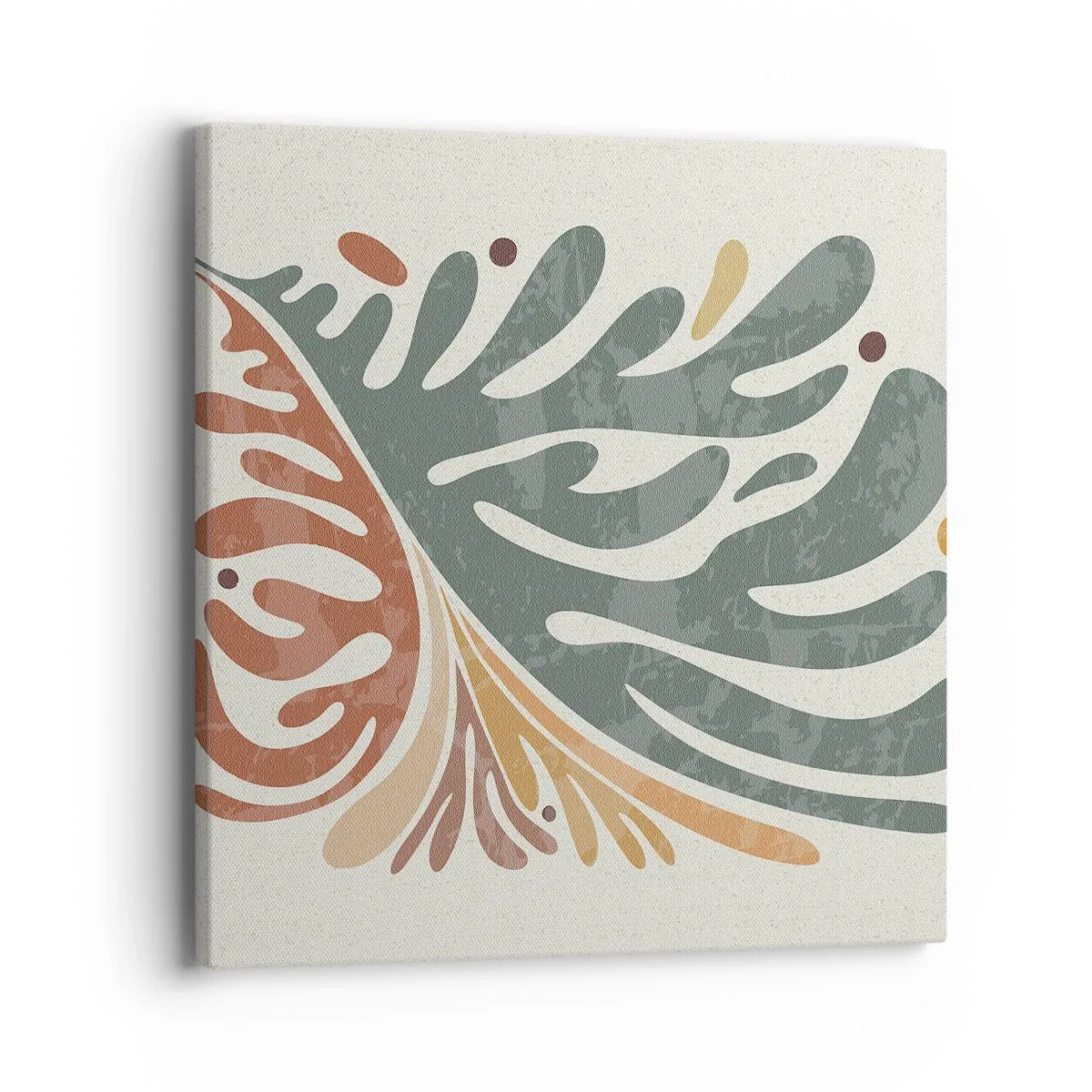 Lærredstryk - Billede på lærred - Flerfarvet blad - 40x40 cm
